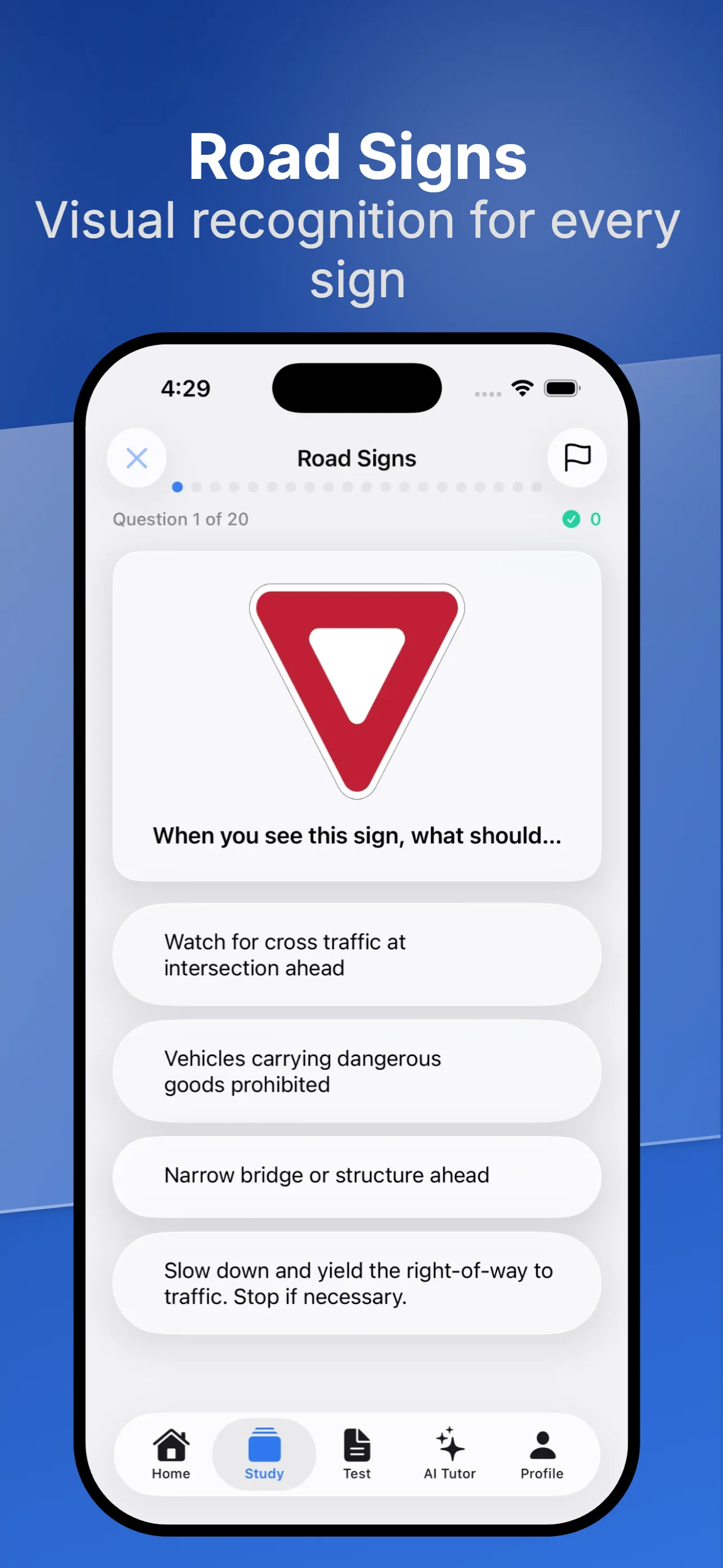 Road signs recognition